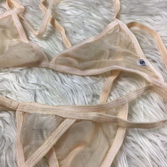 NWOT Berrydog Sheer Nude Bikini Set Small - Picture 3 of 7